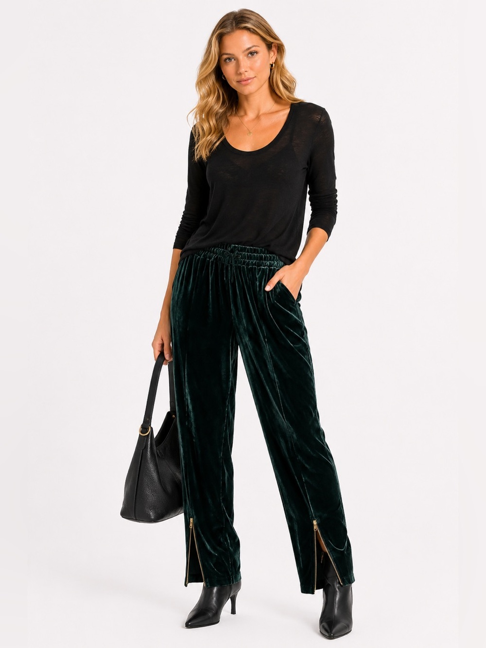 Sandro Green Velvet Jogger Pants  Size 2